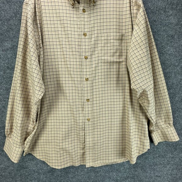 **SOLD**Brooks Brothers Shirt Mens Extra Large Tan Button Down Plaid Cashmere - Picture 3 of 14